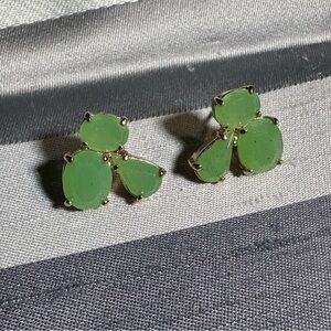 Kate Spade Green Stone & Gold-tone Pierced Earrings